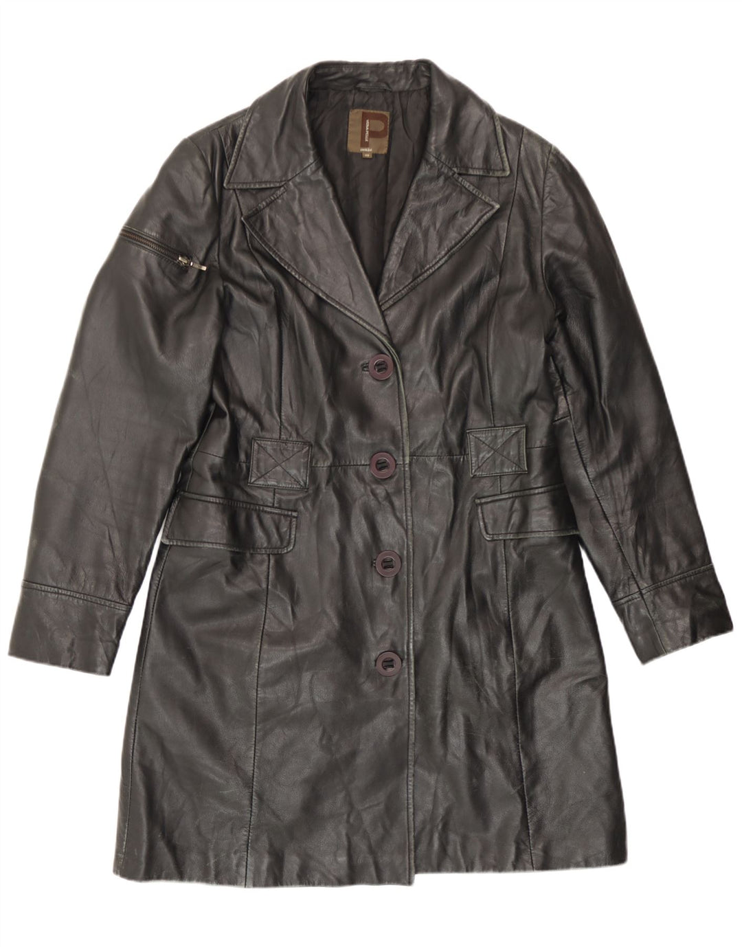 Conbipel Manteau en Cuir Femme IT 48 XL Cuir Noir