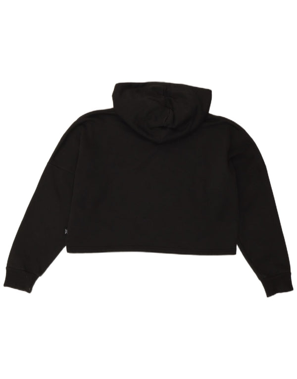 Puma Pull à capuche court surdimensionné avec motif graphique pour fille 11-12 ans Noir Coton