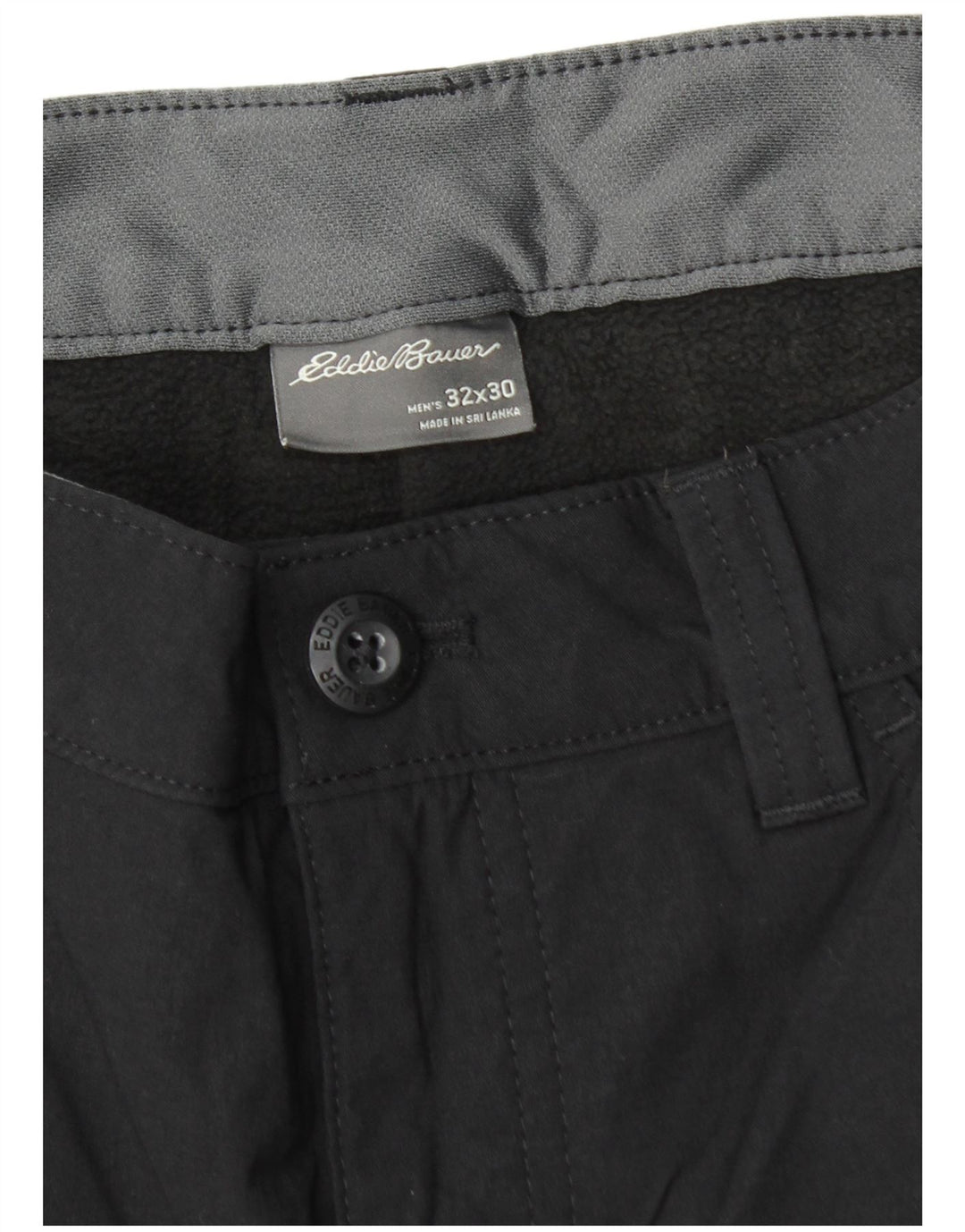 EDDIE BAUER Pantalon Cargo Droit Homme W32 L30 Nylon Noir
