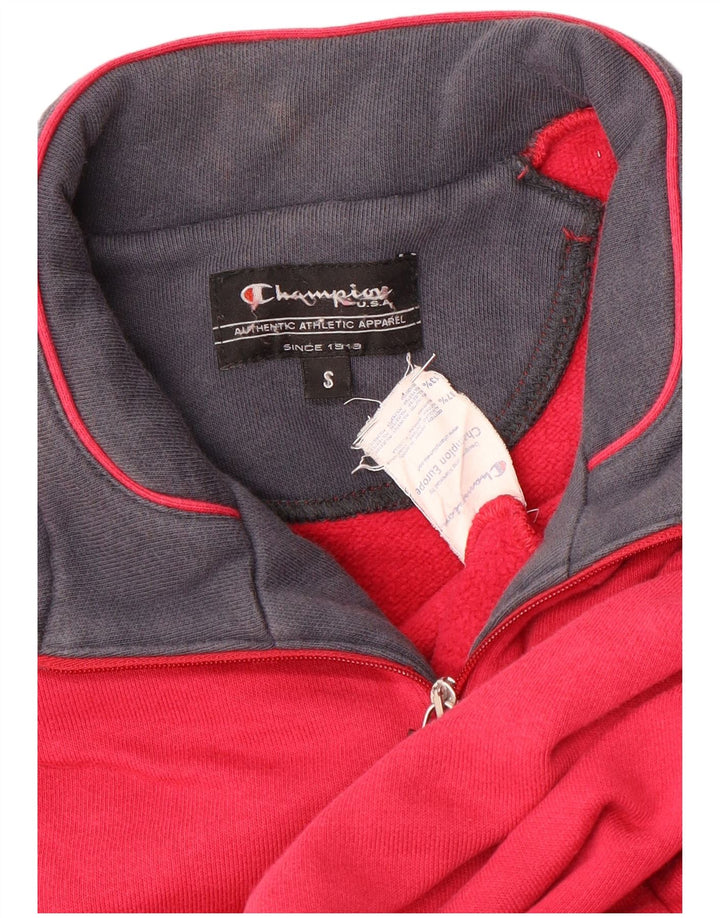 Champion Veste de survêtement surdimensionnée pour femme UK 10 Petit coton rouge