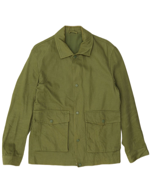 Zara Mens Bomber Jacket UK 36 Petit Vert Coton