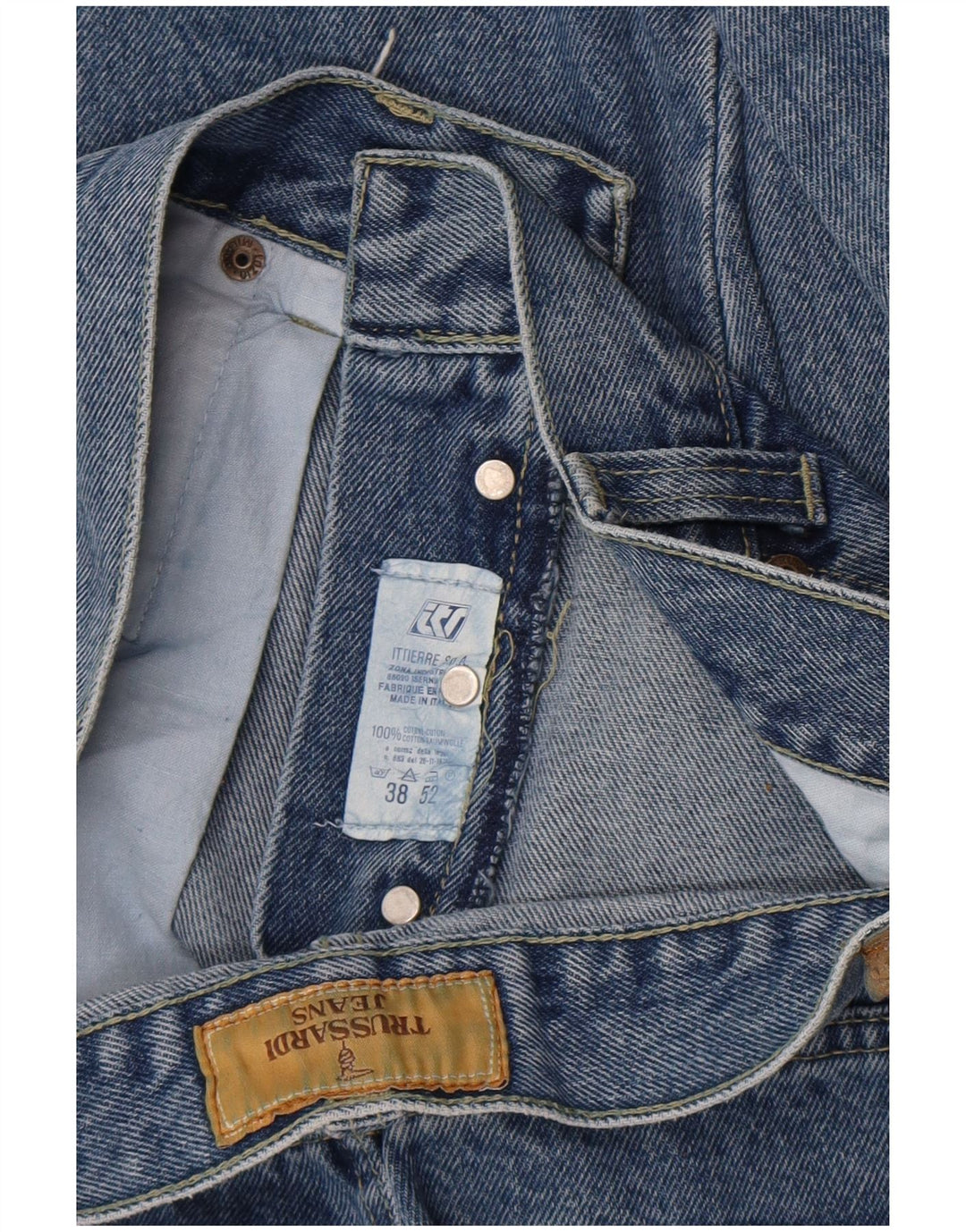 Trussardi Jean Droit W38 L29 Bleu Coton Femme