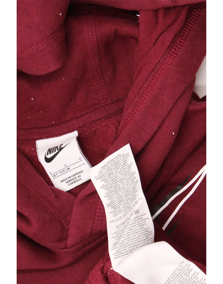 NIKE Pull à capuche graphique pour garçon 12-13 ans Grand coton bordeaux
