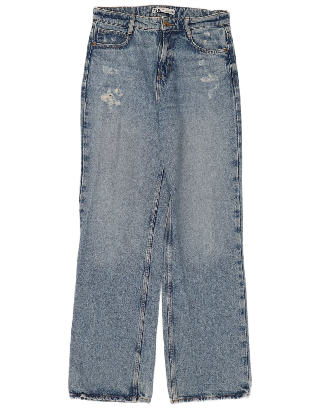 ZARA Jean bootcut effet vieilli pour femme EU 36 XS W26 L32 Bleu