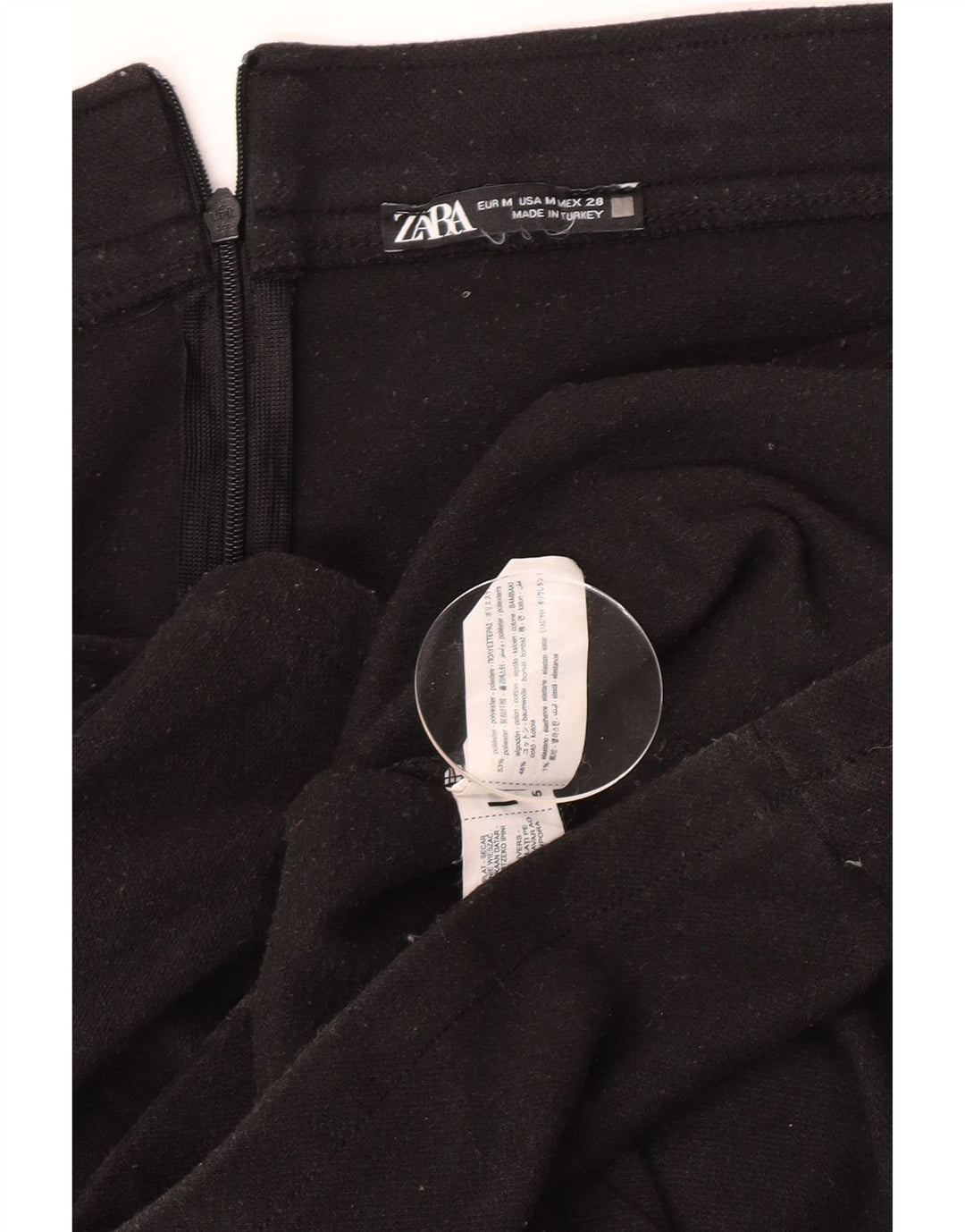 Zara Femme Jupe Maxi Taille Haute Moyen W30 Noir Polyester