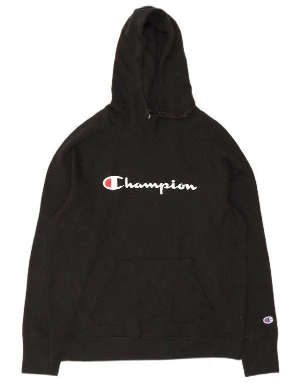 Champion Pull à capuche graphique pour homme en polyester noir moyen