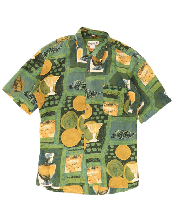 Pierre Cardin Chemise à motif abstrait pour homme Taille 43/44 Large Multicolore