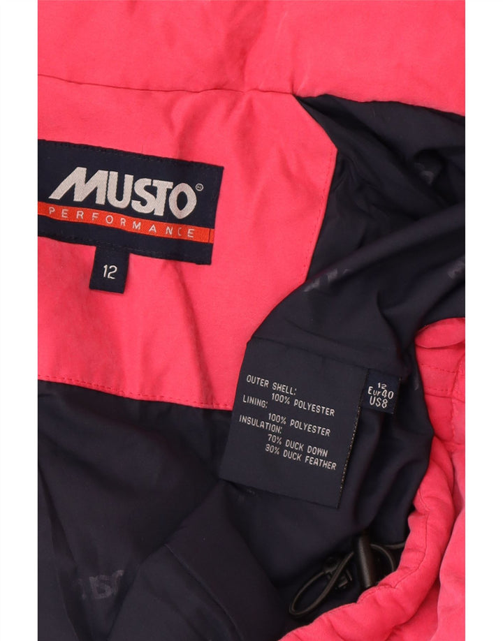 Musto Veste matelassée à capuche pour femme UK 12 Polyester rose moyen