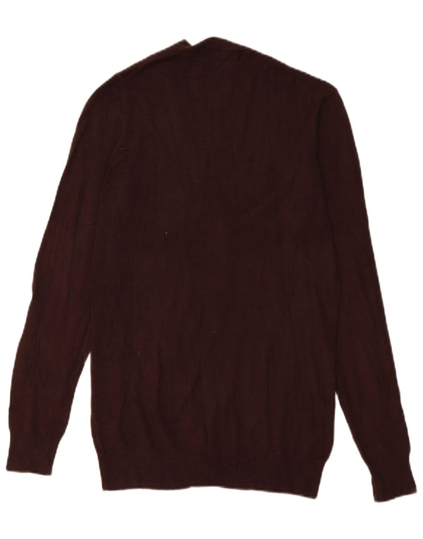 Zara Cardigan Femme Pull UK 12 Viscose Marron Moyen