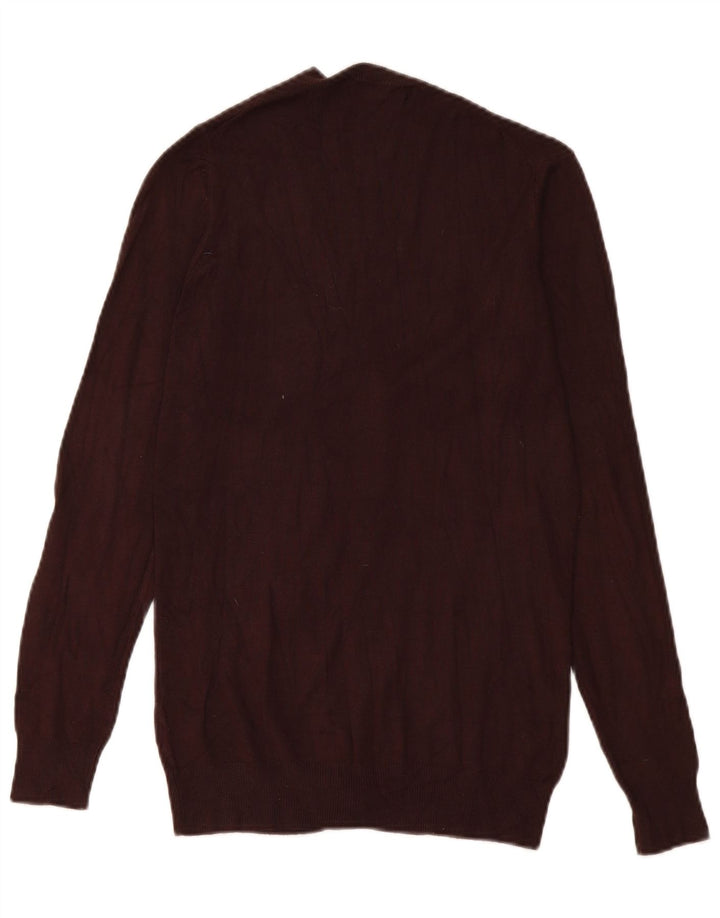 Zara Cardigan Femme Pull UK 12 Viscose Marron Moyen