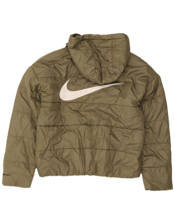 Nike Veste matelassée surdimensionnée Therma-Fit Graphic pour femme UK 10 Small Kaki
