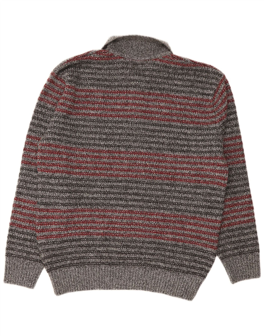 Barisal Pull col polo homme gris moyen rayé polyacrylique