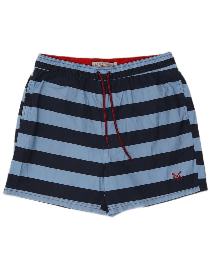 CREW CLOTHING Short de Bain Homme Bleu Moyen Rayé Polyester