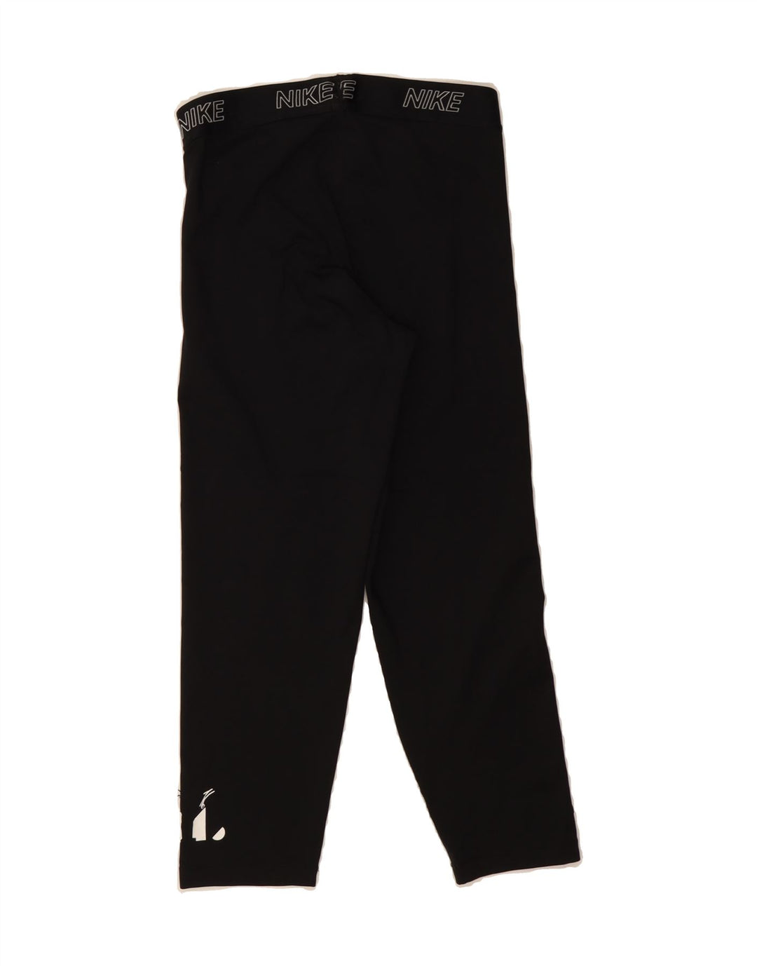 NIKE Womens Capri Graphic Leggings Medium W28 L22 Black Polyester Vintage Nike and Second-Hand Nike from Messina Hembry 