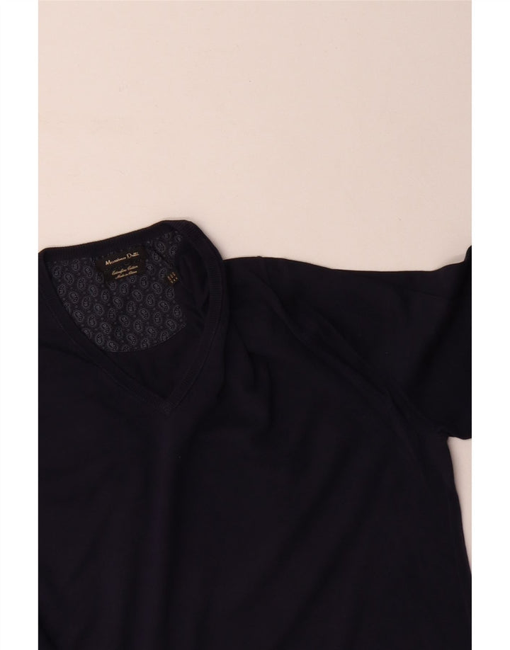 MASSIMO DUTTI Pull Col V Homme Bleu Marine Moyen
