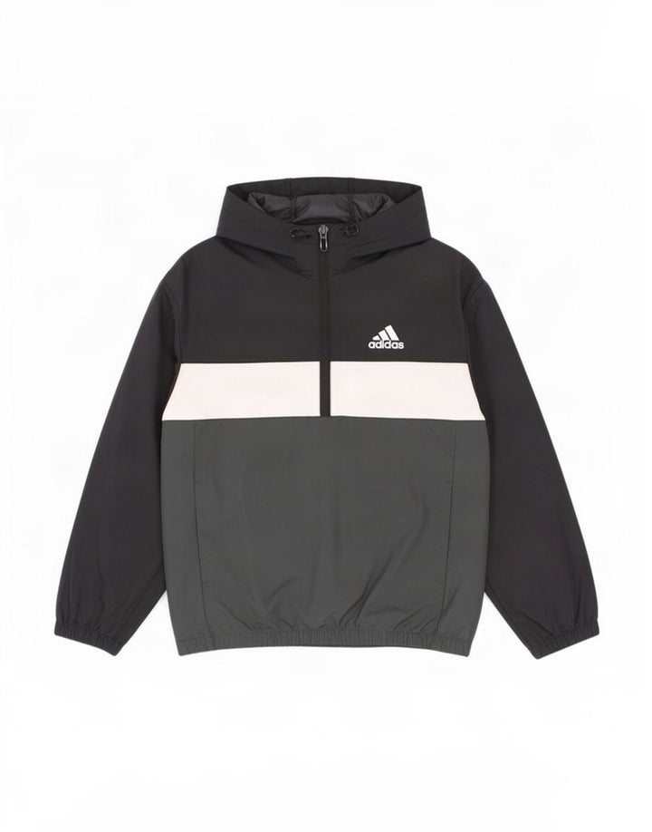 Adidas Veste de pluie à capuche pour garçon 7-8 ans Noir Colourblock