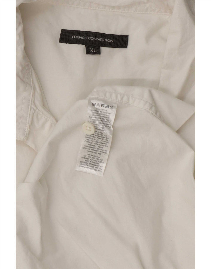 French Connection Chemise pull surdimensionnée à manches 3/4 pour femme UK 18 XL Blanc