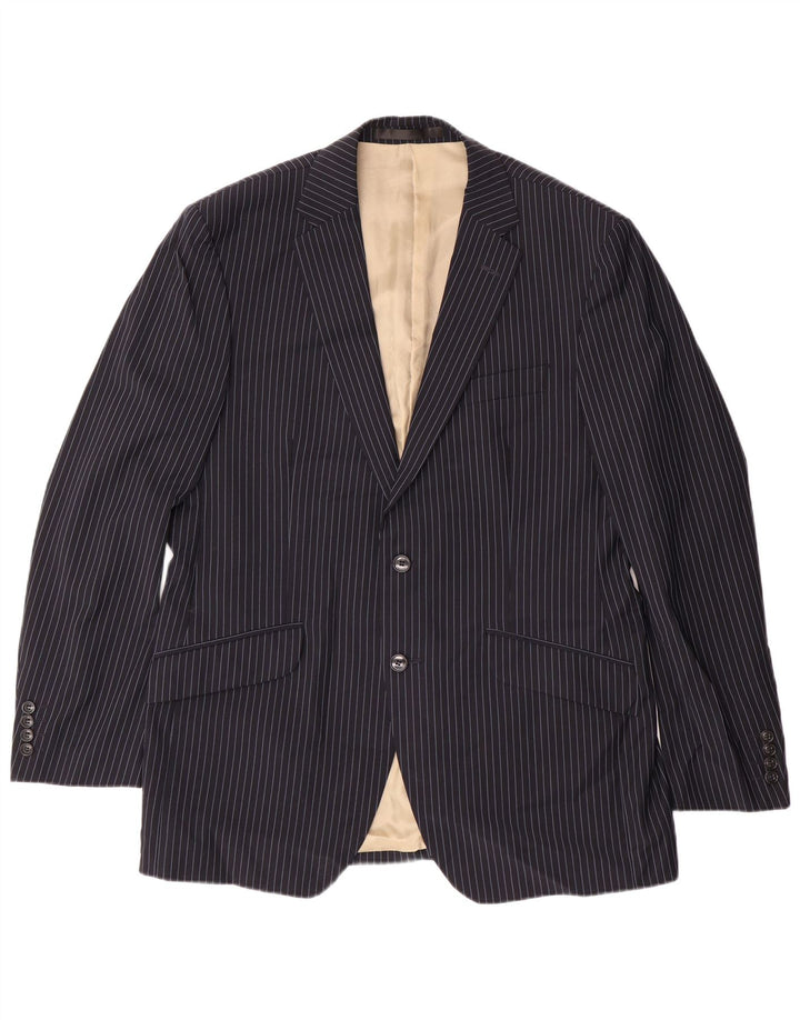 MARKS & SPENCER Mens Blazer Jacket UK 38 Medium Navy Blue Pinstripe