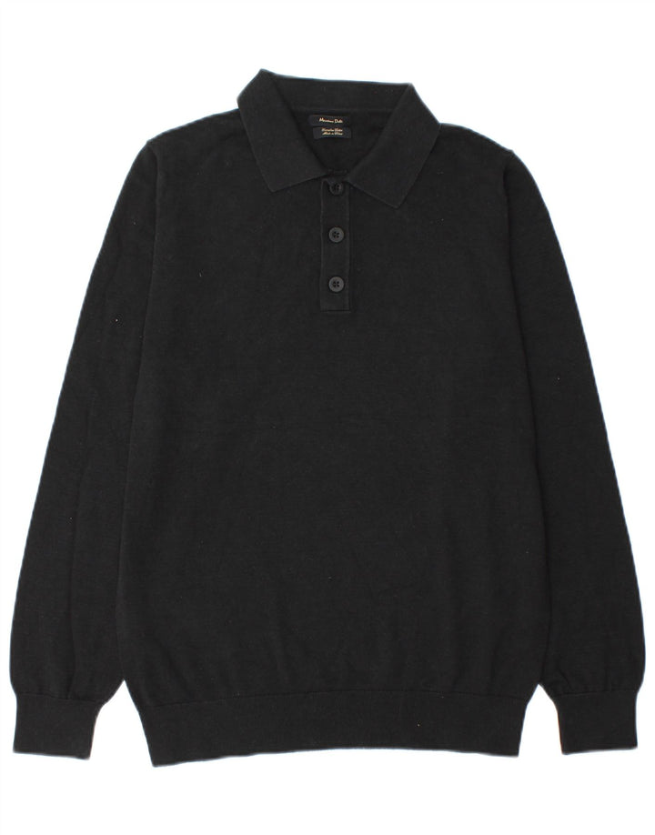 Massimo Dutti Pull Col Polo Homme Noir Moyen Coton