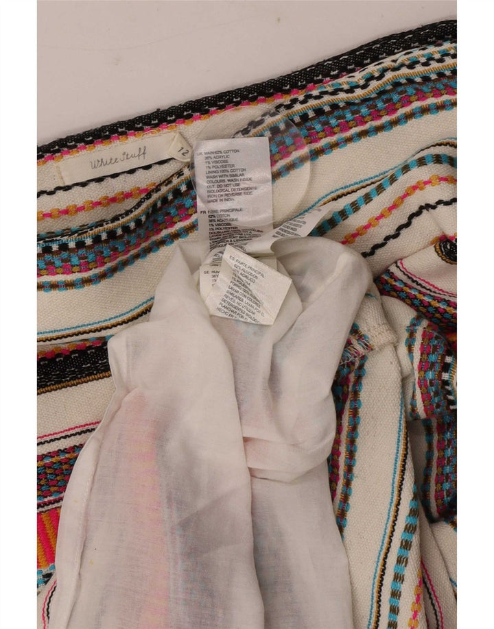 Mini jupe White Stuff pour femme UK 12 Medium W32 en coton rayé multicolore