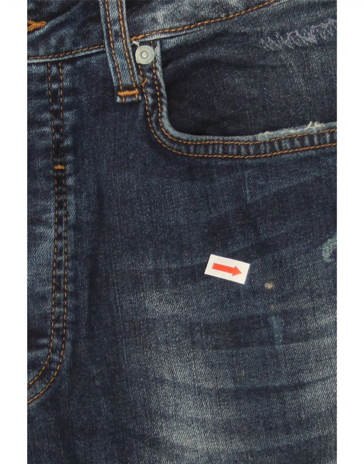 ZARA Mens Distressed Slim Jeans EU 42 Large W32 L31 Navy Blue Vintage Zara and Second-Hand Zara from Messina Hembry 