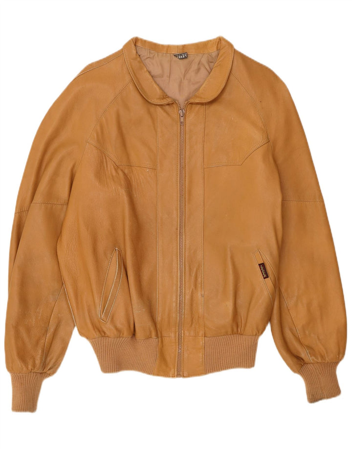 veste en cuir homme vintage UK 38 Cuir brun moyen