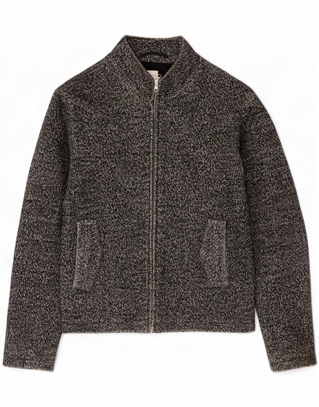 Reiss Mens Bomber Jacket UK 38 Medium Grey Flecked Cotton