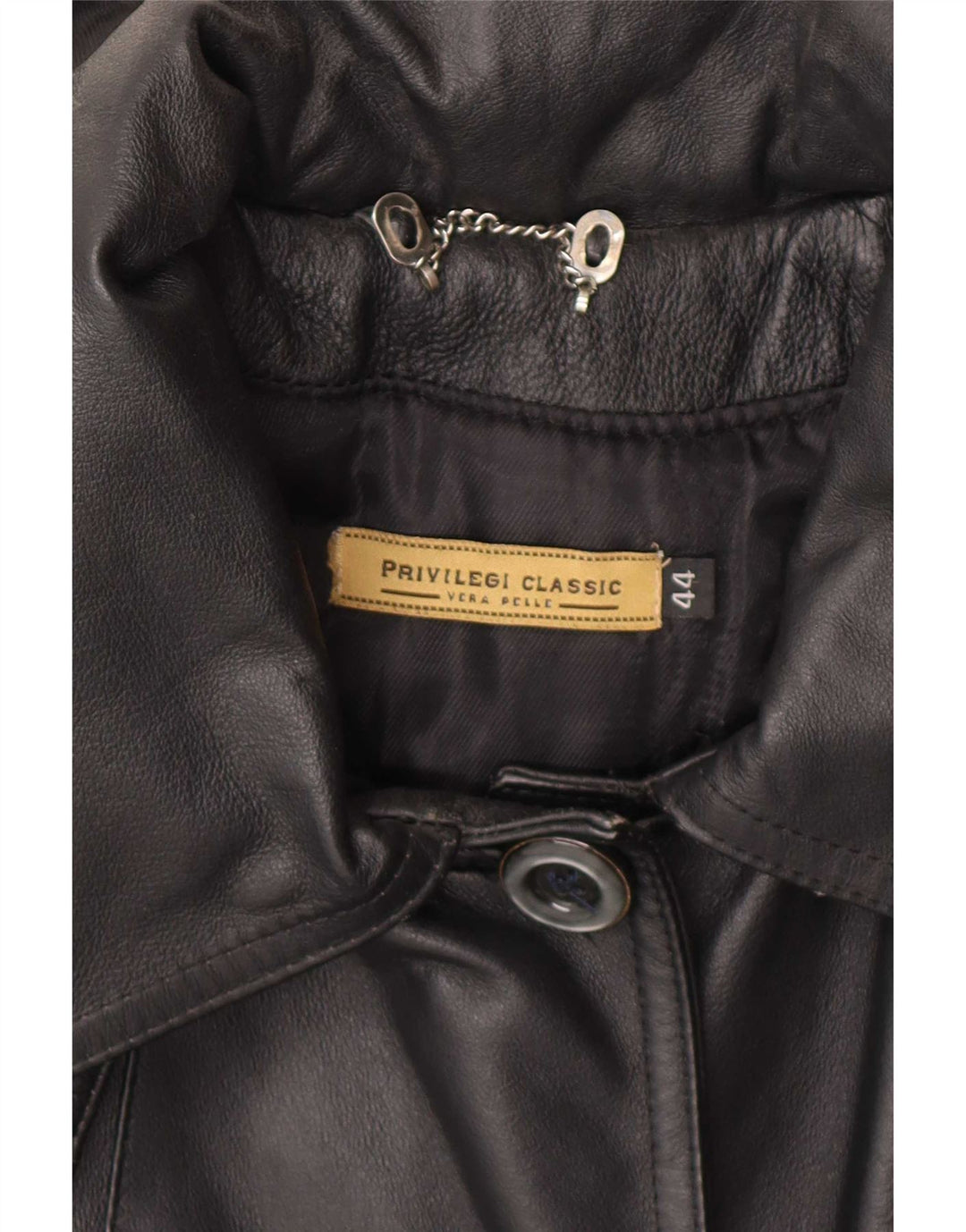 Privilegi Manteau à capuche en cuir pour femme IT 44 Noir moyen