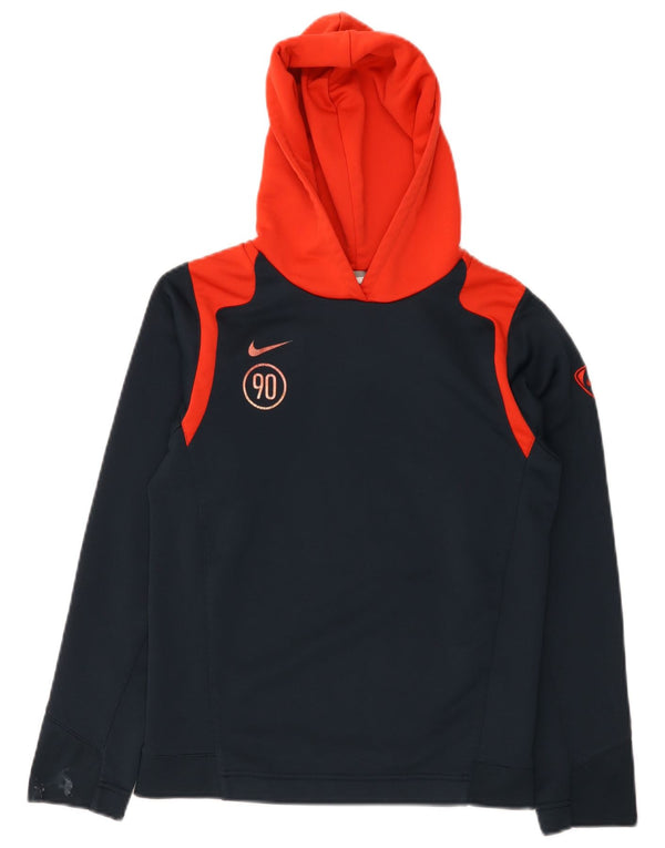 Nike Pull à capuche graphique pour garçon 12-13 ans Bleu marine Large Colorblock
