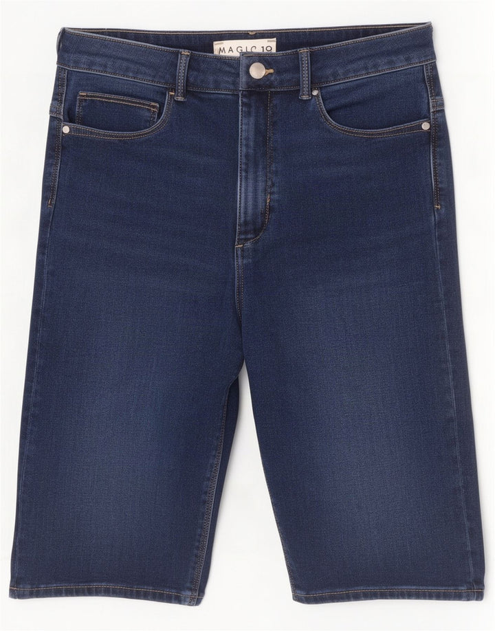 Marks & Spencer Short en denim magique pour femme UK 12 Medium W28 Bleu marine