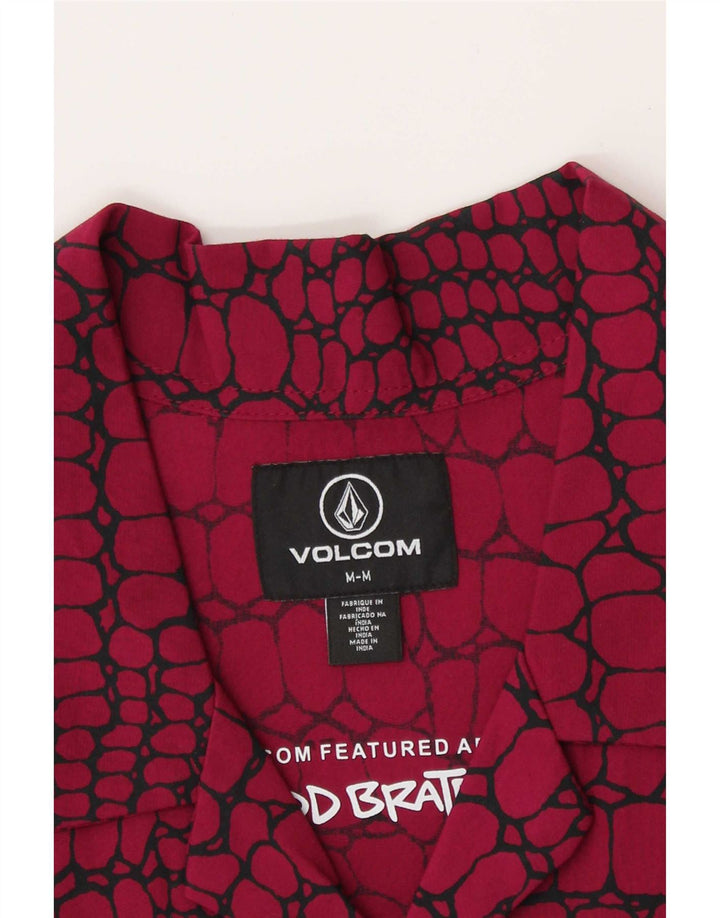Volcom Chemise à Manches Courtes Homme Rouge Moyen Imprimé Animal