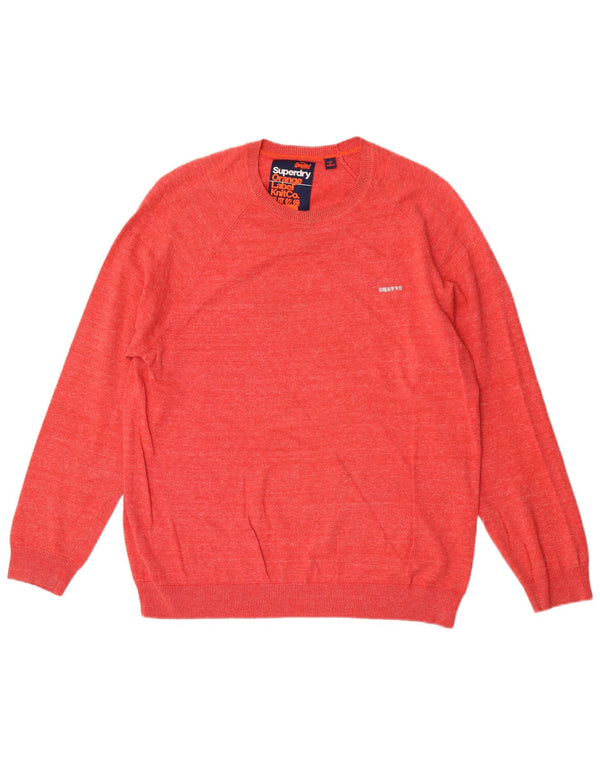 Superdry Pull à col rond XL Rouge Coton Homme