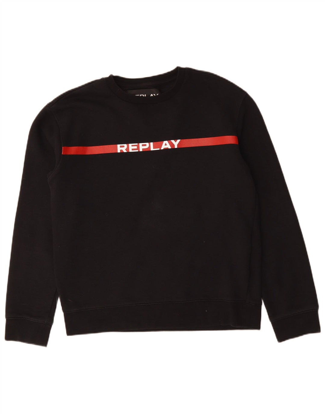 Replay Sweat-Shirt Graphique Homme Noir Moyen Coton