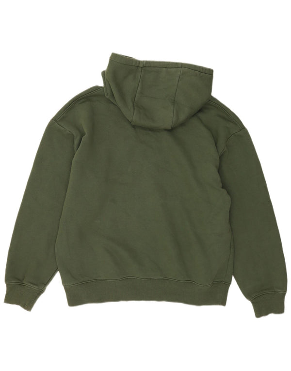 Zara Pull à capuche pour homme en coton vert Large