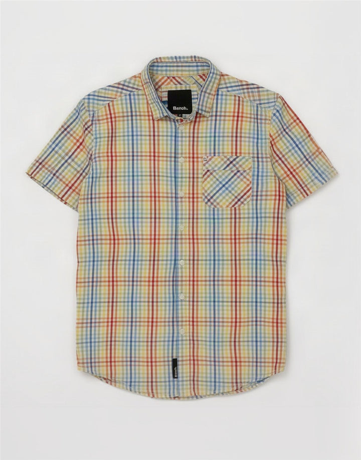 Bench Chemise à Manches Courtes Homme Grand Carreau Multicolore Coton