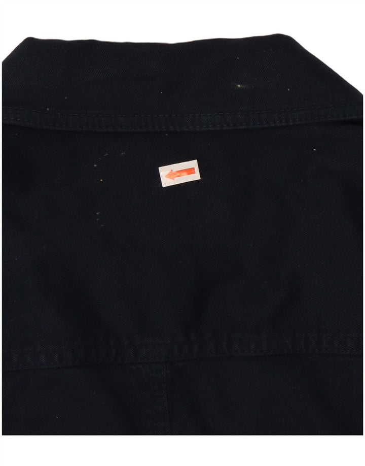 LAURA ASHLEY Veste blazer à 2 boutons pour femme UK 12 Bleu marine moyen en coton