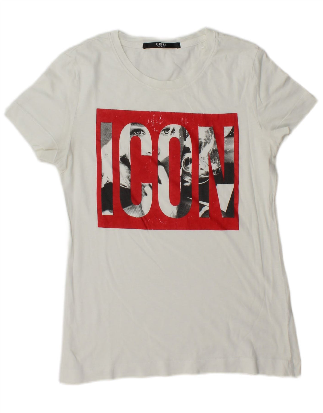 Guess T-shirt graphique pour femme UK 14 Blanc moyen