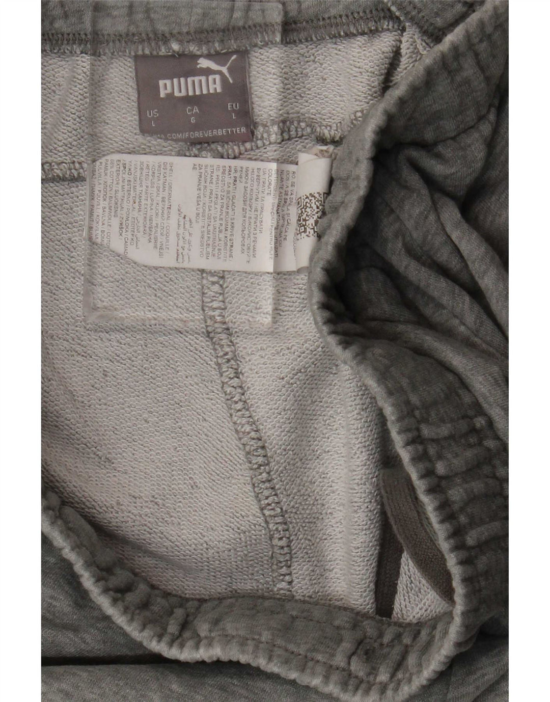 Puma Short de Sport Homme Large Gris Moucheté Coton