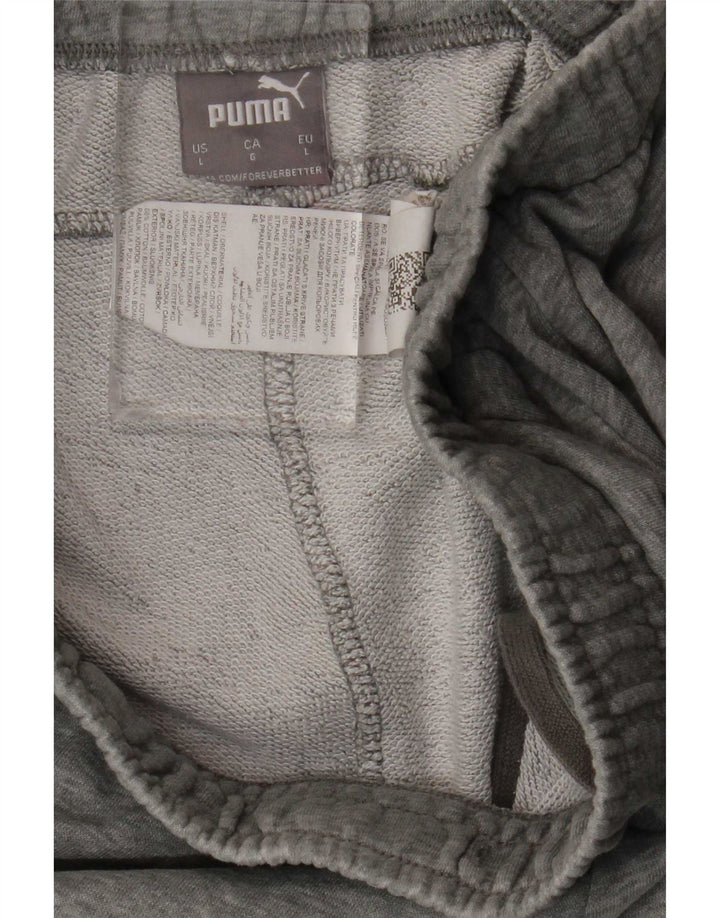 Puma Short de Sport Homme Large Gris Moucheté Coton