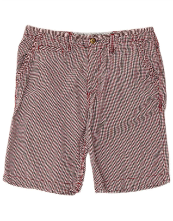 WHITE STUFF Short Chino Homme W34 Large Rouge Vichy Coton