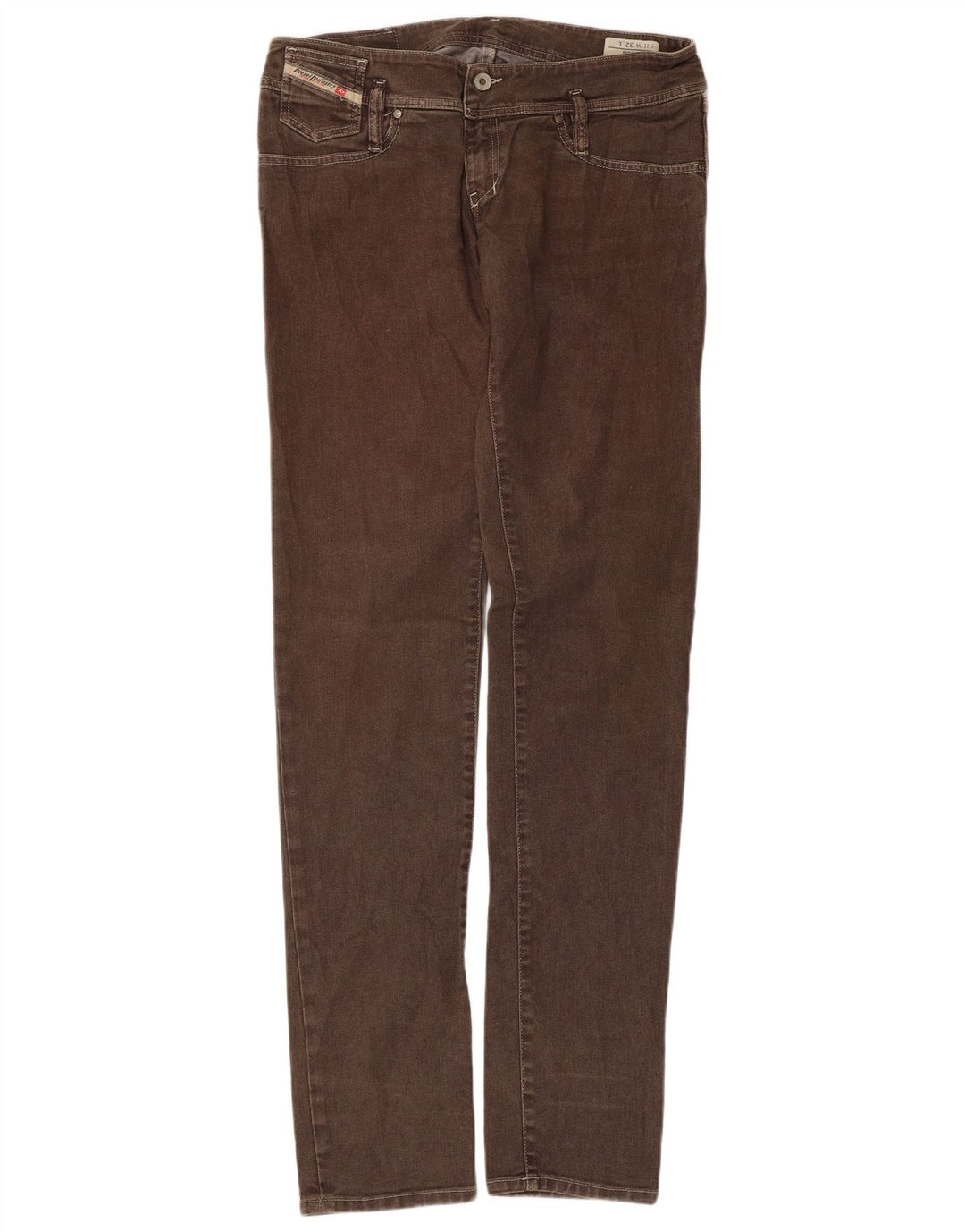 Diesel Jean Slim Femme W32 L35 Marron Coton