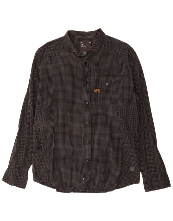 G-Star Chemise graphique XL en coton vichy gris pour homme