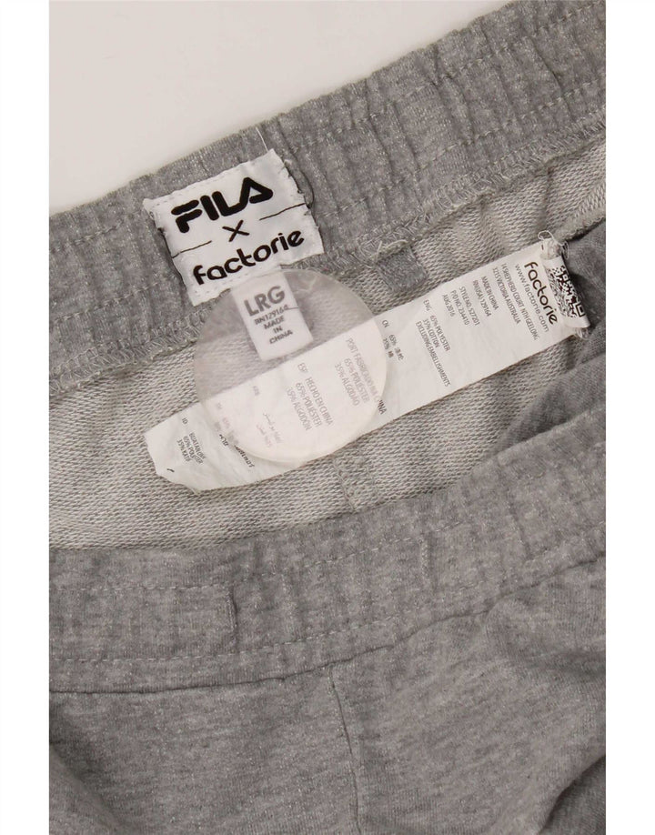 Fila Short de Sport Graphique Homme Gris Coton Large