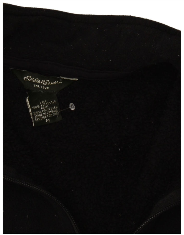 Eddie Bauer Pull polaire à col zippé pour femme UK 12 Medium Noir Polyester