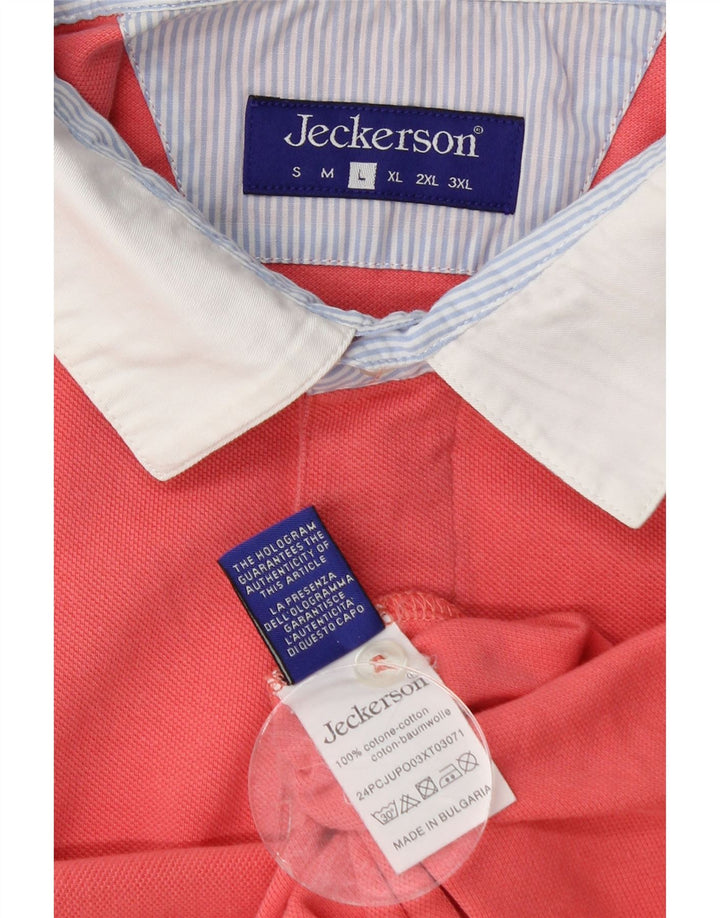 JECKERSON Polo graphique homme grand coton rose
