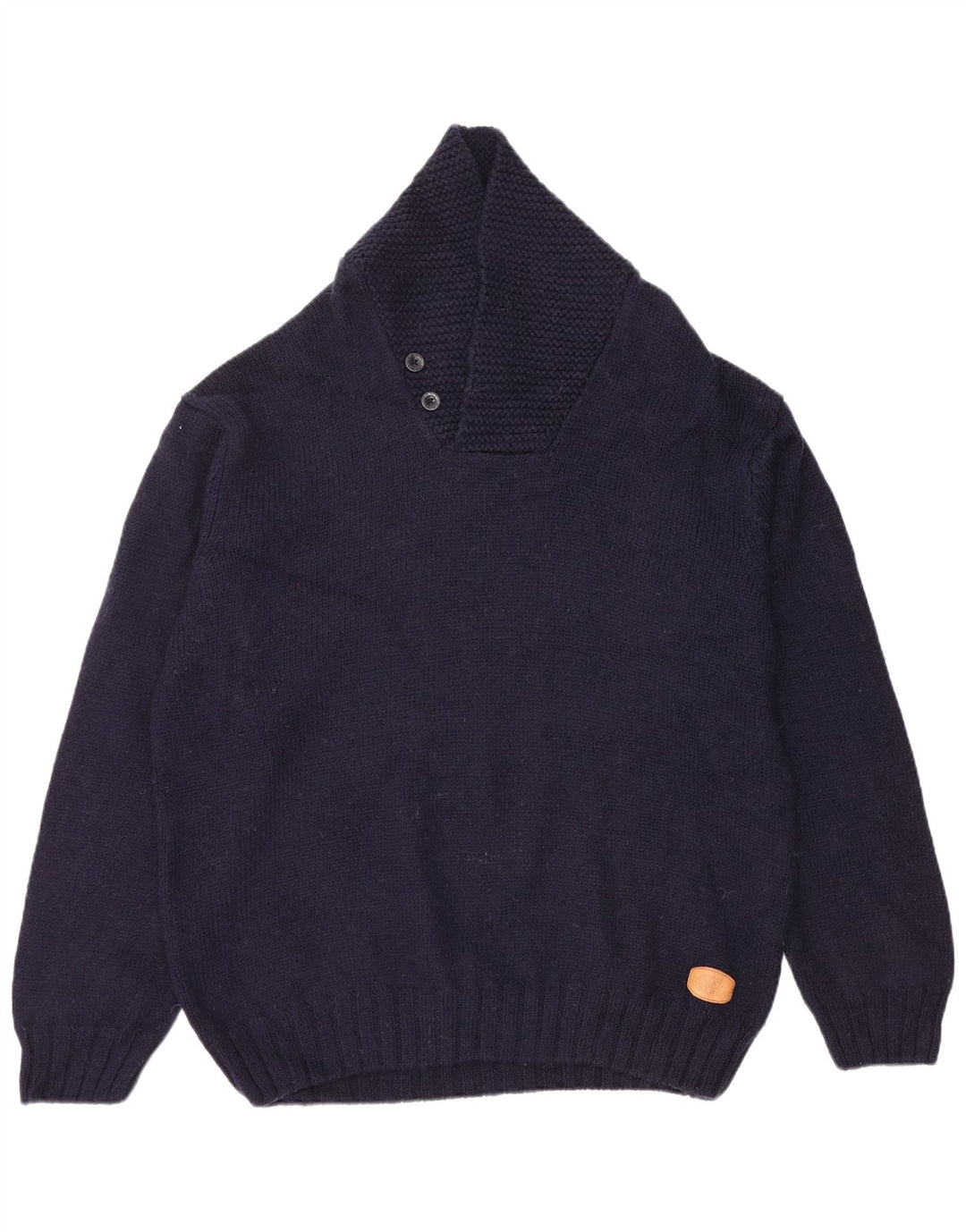 Gant Homme Col Châle Pull Pull 3XL Bleu Marine Laine