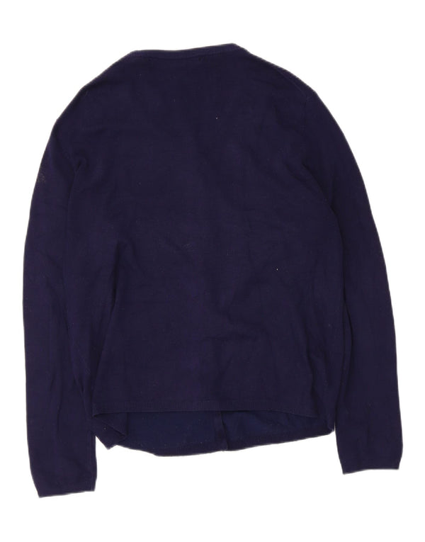 Zara Womens Cardigan Sweater UK 14 Large Navy Blue