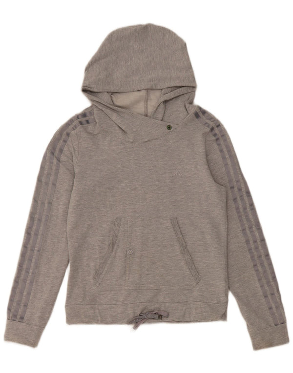 Adidas Pull à capuche pour femme UK 12 Gris moyen Coton