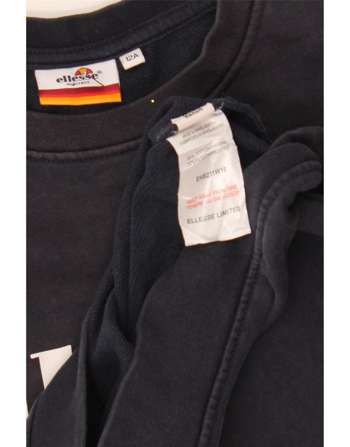 Ellesse Sweat-shirt graphique pour garçon 11-12 ans Bleu marine en coton