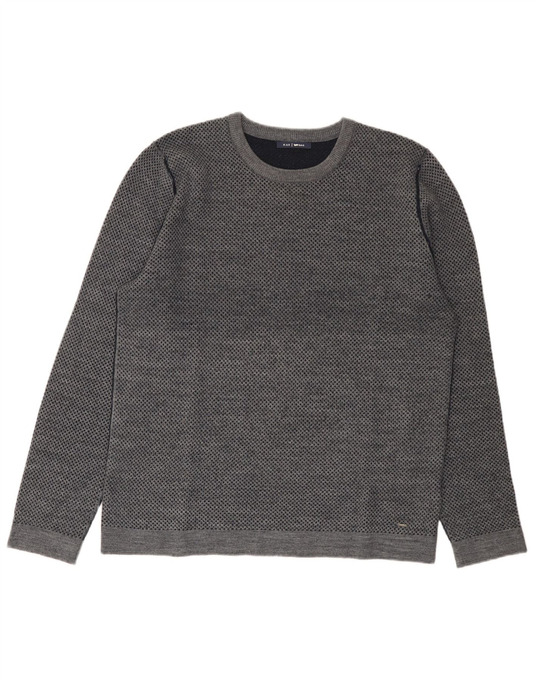 Gas Pull col rond homme XL laine mouchetée gris